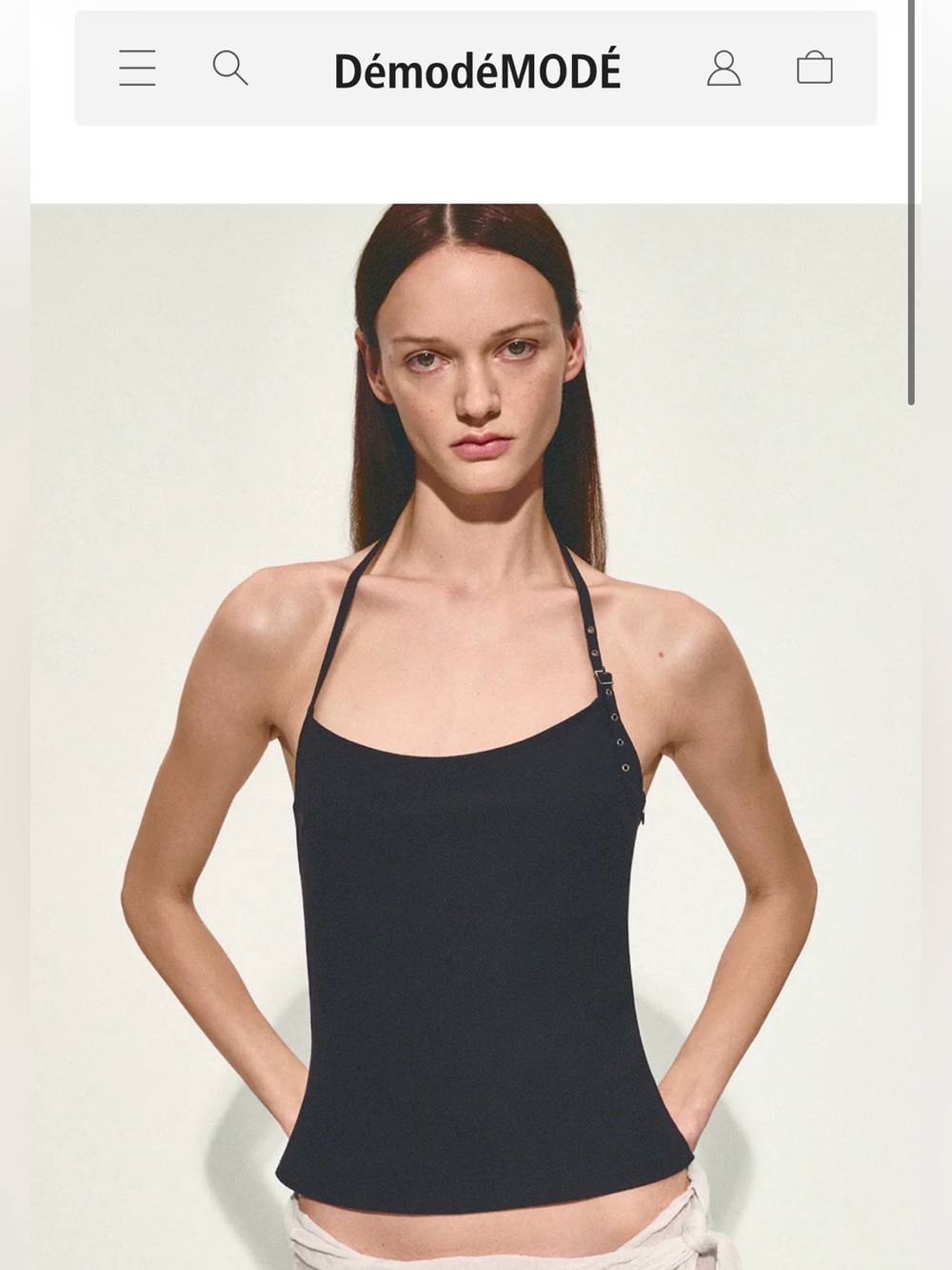 Black Halter Strap Tank Top DemodeMODE